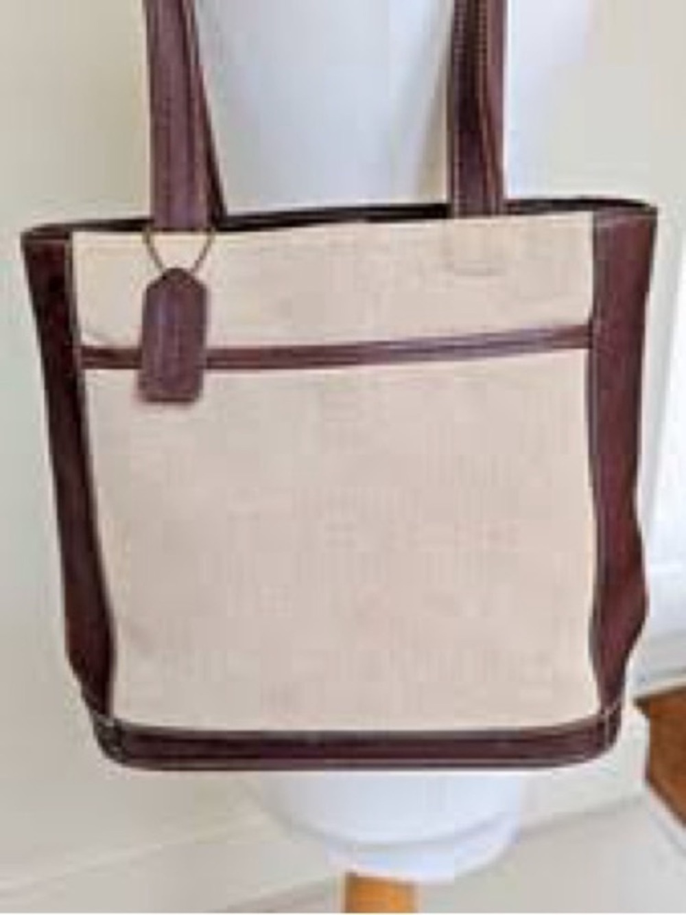 Vintage Coach Bleecker Tote Bag Canvas w/Brown Leather Trim RARE 90’s